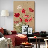 Poppies - Red and White Wildflowers Illustration By L. Prang & Co. canvas wall art - Image 8