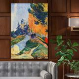 Les Alyscamps - Serene French Landscape with Figures By Paul Gauguin canvas wall art