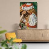 Two Girls Reading - Vintage Book Scene By Pierre-Auguste Renoir canvas wall art - Image 5