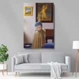 Lady Standing at a Virginal - Classical Dutch Elegance By Johannes Vermeer canvas wall art - Image 3