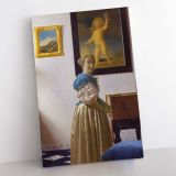 Lady Standing at a Virginal - Classical Dutch Elegance By Johannes Vermeer canvas wall art - Image 5