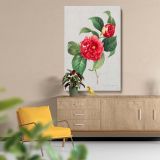 Red Rose - Lush Botanical Illustration with Leaves By Pierre-Joseph Redout canvas wall art - Image 5