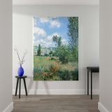 View of VŽtheuil - Wildflowers & Sky Impressionist Landscape By Claude Monet canvas wall art - Image 2