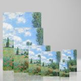 View of VŽtheuil - Wildflowers & Sky Impressionist Landscape By Claude Monet canvas wall art - Image 4