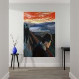 Sick Mood at Sunset - Expressionist Despair at Dusk By Edvard Munch canvas wall art - Image 2