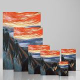 Sick Mood at Sunset - Expressionist Despair at Dusk By Edvard Munch canvas wall art - Image 4