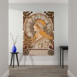 Zodiaque - Celestial Goddess Art Nouveau Zodiac By Alphonse Mucha canvas wall art - Image 2