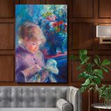 Young Woman Sewing - Graceful Seated Impressionist Figure By Pierre-Auguste Renoir canvas wall art