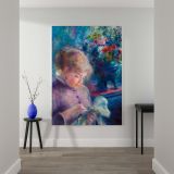 Young Woman Sewing - Graceful Seated Impressionist Figure By Pierre-Auguste Renoir canvas wall art - Image 2