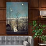 Carnival Evening - Surreal Night Forest Scene By Henri Rousseau canvas wall art