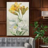 Yellow and White Lilies - Elegant 18th Century Florals By William van Leen canvas wall art