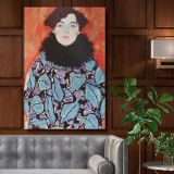 Portrait of Johanna Staude - Expressive Modern Fashion Scene By Gustav Klimt canvas wall art