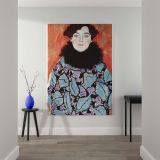 Portrait of Johanna Staude - Expressive Modern Fashion Scene By Gustav Klimt canvas wall art - Image 2