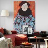 Portrait of Johanna Staude - Expressive Modern Fashion Scene By Gustav Klimt canvas wall art - Image 8