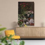 Spring Flowers - Blooming Roses & Garden Florals By Claude Monet canvas wall art - Image 5