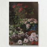 Spring Flowers - Blooming Roses & Garden Florals By Claude Monet canvas wall art - Image 7