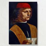 Portrait of a Musician - Renaissance Male with Red Cap By Leonardo da Vinci canvas wall art - Image 7