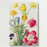 Bouquet of Tulips, Violets & Grapes - Vintage Floral Detail By Willem van Leen canvas wall art - Image 7
