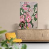 Prairie Rose - Pink Wild Roses with Green Leaves By Hannah Borger Overbeck canvas wall art - Image 5