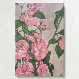 Prairie Rose - Pink Wild Roses with Green Leaves By Hannah Borger Overbeck canvas wall art - Image 7