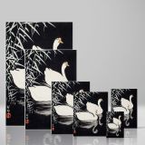 White Chinese Geese - Elegant Water Scene with Reeds By Ohara Koson canvas wall art - Image 4