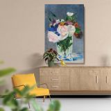 Flowers in a Crystal Vase - Soft Roses & Colorful Blooms By canvas wall art - Image 5