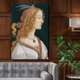 Idealized Portrait of a Lady - Elegant Renaissance Profile By Sandro Botticelli canvas wall art