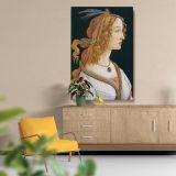 Idealized Portrait of a Lady - Elegant Renaissance Profile By Sandro Botticelli canvas wall art - Image 5
