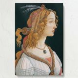 Idealized Portrait of a Lady - Elegant Renaissance Profile By Sandro Botticelli canvas wall art - Image 7