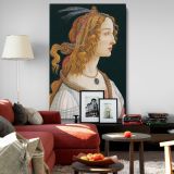 Idealized Portrait of a Lady - Elegant Renaissance Profile By Sandro Botticelli canvas wall art - Image 8