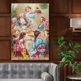 We All Wish You a Merry Christmas - Festive Family Dinner Scene canvas wall art