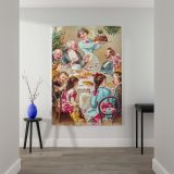 We All Wish You a Merry Christmas - Festive Family Dinner Scene canvas wall art - Image 2