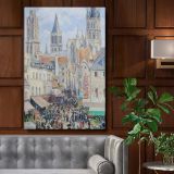 Grocery Street, Rouen - French Market with Cathedral By Camille Pissarro canvas wall art