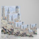 Grocery Street, Rouen - French Market with Cathedral By Camille Pissarro canvas wall art - Image 4