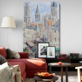 Grocery Street, Rouen - French Market with Cathedral By Camille Pissarro canvas wall art - Image 8