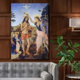 Baptism of Christ - Angels with Jesus and John By Leonardo da Vinci canvas wall art