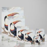 Red-Billed Toucan - Exotic Bird Perched in Tree By Aert Schouman canvas wall art - Image 4