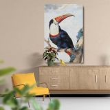 Red-Billed Toucan - Exotic Bird Perched in Tree By Aert Schouman canvas wall art - Image 5