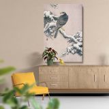 Goshawk on Snowy Pine - Winter Bird Scene By Ohara Koson canvas wall art - Image 5