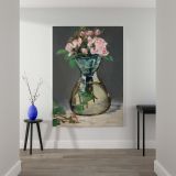 Moss Roses in a Vase - Soft Pink Floral Still Life By canvas wall art - Image 2