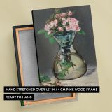 Moss Roses in a Vase - Soft Pink Floral Still Life By canvas wall art - Image 6