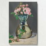 Moss Roses in a Vase - Soft Pink Floral Still Life By canvas wall art - Image 7