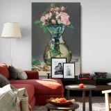 Moss Roses in a Vase - Soft Pink Floral Still Life By canvas wall art - Image 8