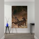 Clouded Leopards - Two Spotted Big Cats in Alert Pose By Jacques-Laurent Agasse canvas wall art - Image 2