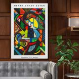 Daughter in a Rocker - Vintage Modernist Abstract Scene By Henry Lyman Sayen canvas wall art