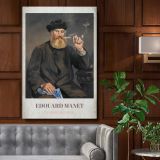 The Smoker - Bearded Man with Pipe in Bold Brushwork By canvas wall art