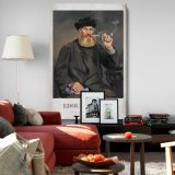 The Smoker - Bearded Man with Pipe in Bold Brushwork By canvas wall art - Image 8