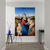 Madonna and Child with Saint John - Sacred Renaissance Trio By Raphael canvas wall art - Image 2