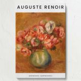 Anemones - Pink and Red Floral Painting By Pierre-Auguste Renoir canvas wall art - Image 7