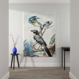 Three Birds - Tits and Shrike Perched on Branches By Aert Schouman canvas wall art - Image 2